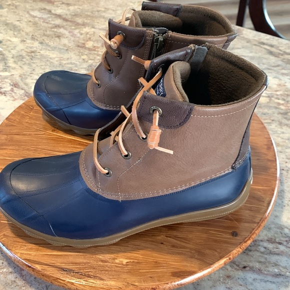 Sperry Duck boots navy & tan size 9 - Picture 2 of 8